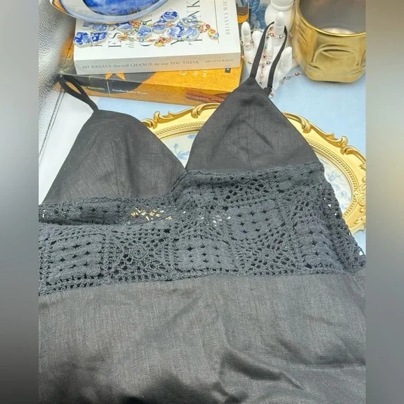 🆕 SIR THE LABEL 🧿 NWOT Rayure Tri Crochet Maxi Dress, Black Crochet, Sz 1 US 4 - Picture 14 of 16